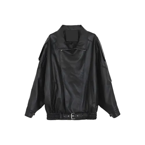 GORGEOUSIDEA Осенне-зимняя кожаная куртка для женщин