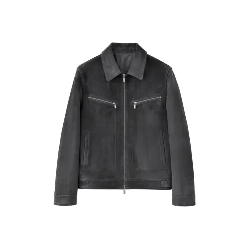 SINBOS Кучевой серый Мужская кожаная куртка