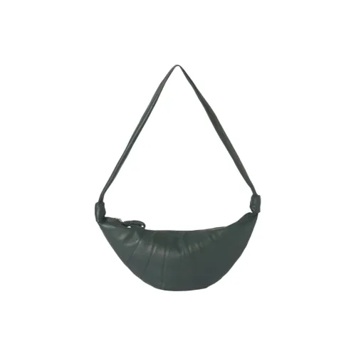 Lemaire Кожа Круассан Сумка Плечо Сумка Большая Женская Полуночь Зеленый
