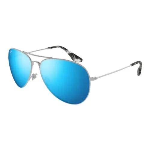 Maui Jim Титан Авиатор Солнцезащитные очки Унисекс Серебряный
