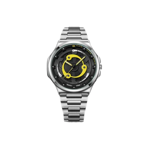 BAOGELA Кварцевый механизм ремешок из нержавеющей стали черный циферблат мужские часы