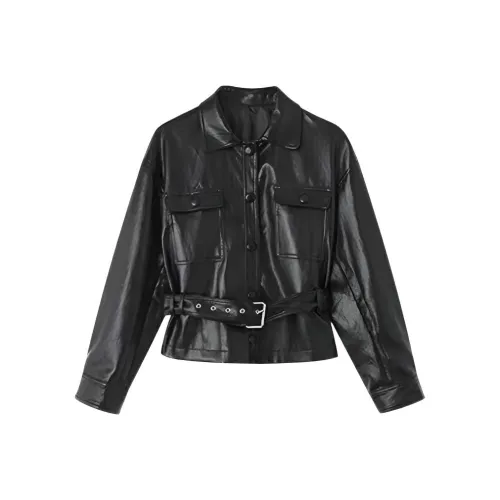 GORGEOUSIDEA Весенний Осенний Кожа Куртка Женская