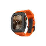 Оранжевый ремешок, черная застежка-бабочка