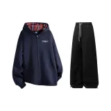 Комплект одежды (Темно-синий топ + черные штаны)