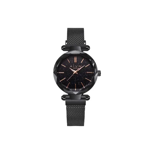 AIVN BENKEN Кварцевый механизм нержавеющая сталь ремешок женские часы черный циферблат