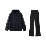 Чёрный свитшот + чёрные джинсы