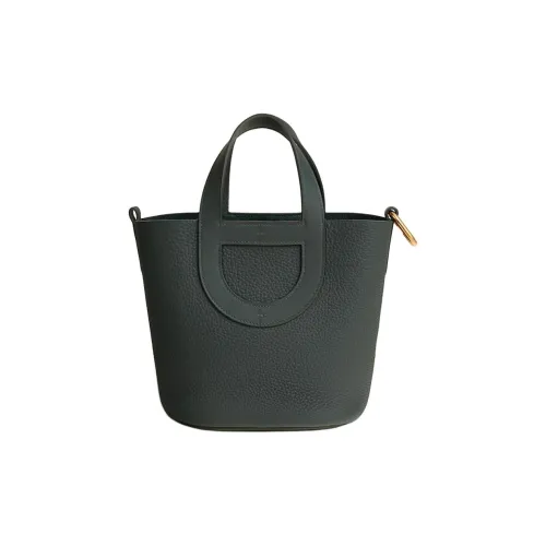 HERMES In The Loop Taurillon Clemence Bullhide с Swift кожа сумка женская болотный зеленый