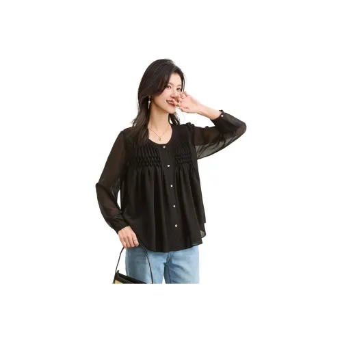 JINJU Черные Женские Рубашки