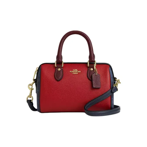 COACH Rowan Crossbody Litchi Grain Leather Crossbody Bag Mini Women's Red