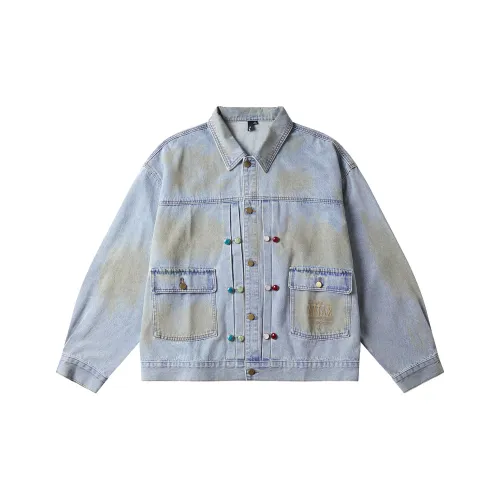 N Max Светло-Синий Деним Унисекс Джинсовые Куртки