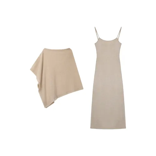 GORGEOUSIDEA Бежевый Абрикос Двухкомпонентный Комплект Женские Юбка-Куртка