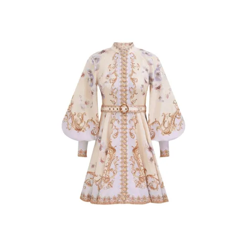 Zimmermann FW25 Длинное платье с длинными рукавами женское