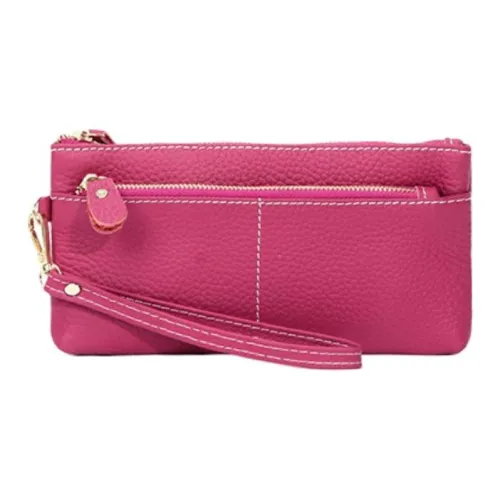 QIAJIAN Клатч из крупнозернистой текстуры коровьей кожи стандартный женский многоцветный