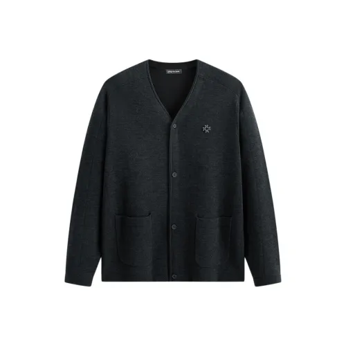 PEACEBIRD MEN Свободный крой Однотонный кардиган Повседневный свитер Унисекс