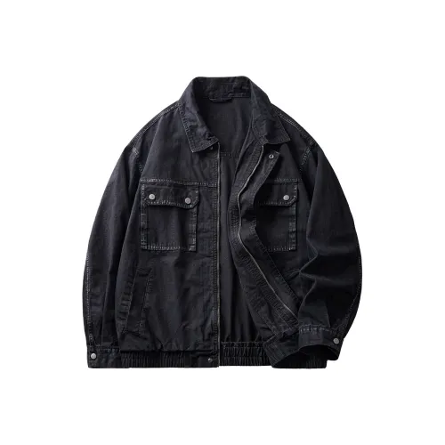 HZWH Черный Мужской Джинсовый Куртка