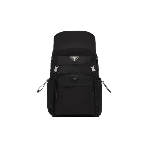 PRADA RE Нейлон Кожа Рюкзак Мужской Черный