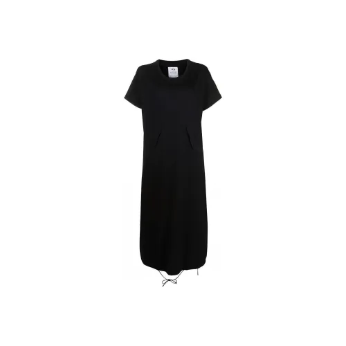 Y 3 Короткое платье с короткими рукавами женское черное