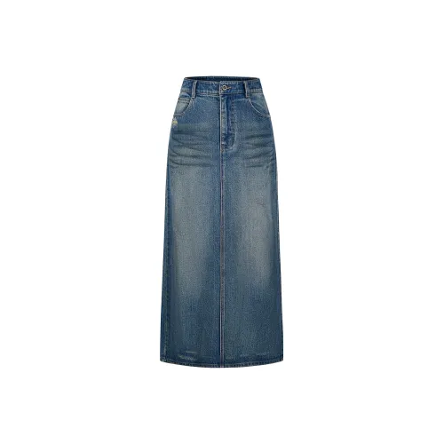 JZ. ANNAKRO Blue Tone Женские Джинсовые Длинные Юбки