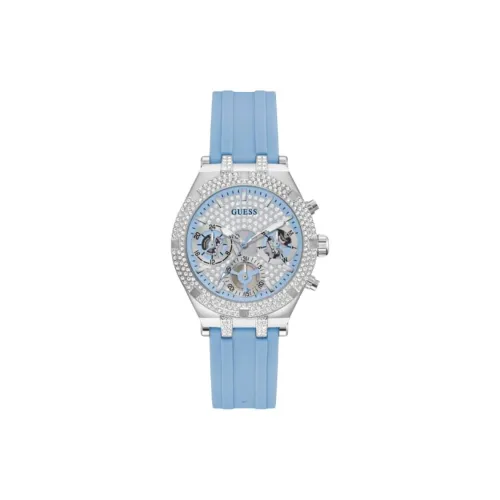 GUESS Women's Watch Кварцевый механизм силиконовый ремешок 38 мм серебристый циферблат