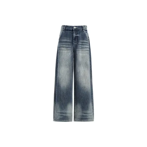 SHUHAOBAI Темно-синий синий женский джинсы