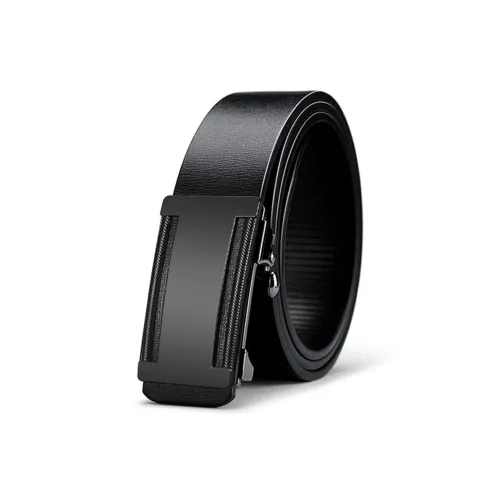 PISHUSHU Ремни из коровьей кожи Мужской Черный Ширина 3,3 см