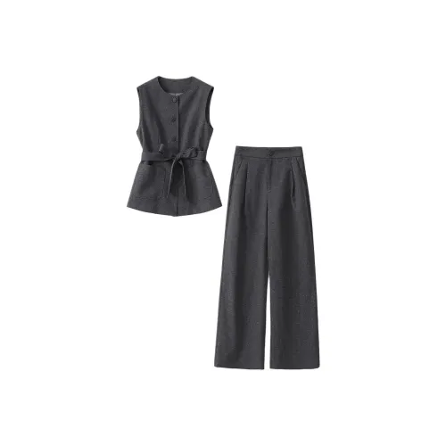 Devanro Серый Женские Повседневные Костюмы