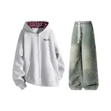 Комплект одежды (Белый Фотиния Серый Топ + Желтые Грязные Штаны)