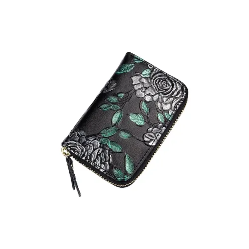 QIAJIAN Коровья кожа Держатель для карт Женский Многоцветный