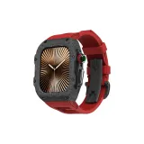 Красный ремешок, черная застежка-бабочка