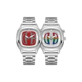 Красный циферблат квадратный + серебряный циферблат квадратный