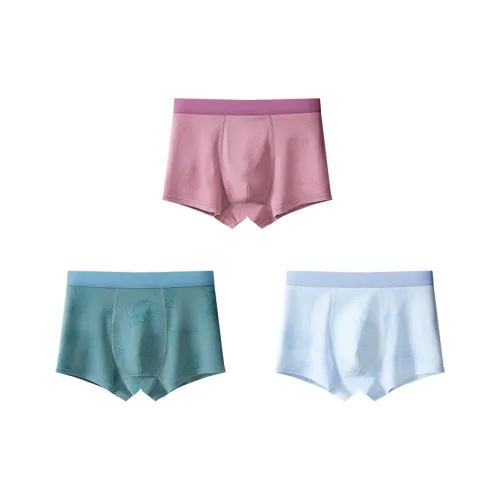 Top Melon 3 пачки Светло-синий + Лотос Красный + Серо-зеленый Kids Трусы