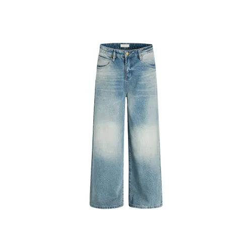 MR BENSE Выстиранные синие унисекс джинсы