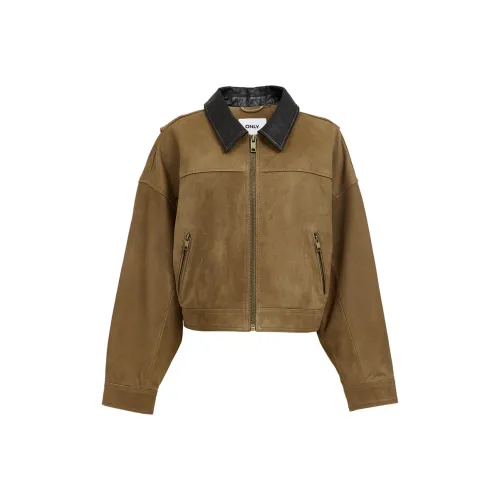 ONLY I55 Kangaroo Коричневый Женские Кожаные куртки