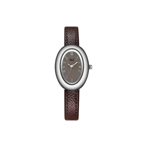 361° Кварцевый механизм кожаный ремешок женские часы циферблат цвета кофе