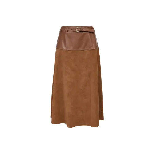 ONLY E12 Капучино Коричневый Женская Повседневная Длинная Юбка