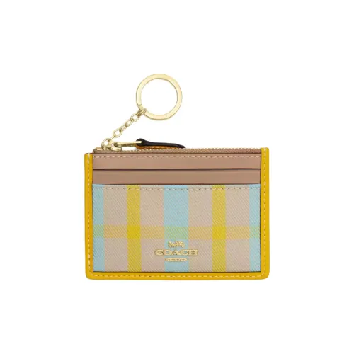 COACH Skinny Id Case Цвет холста Картхолдер Мини Женские Ярко-желтый