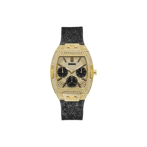 GUESS PHOENIX Collection Women's Watch Кварцевый механизм Резиновый ремешок 38,3 мм Золотистый циферблат