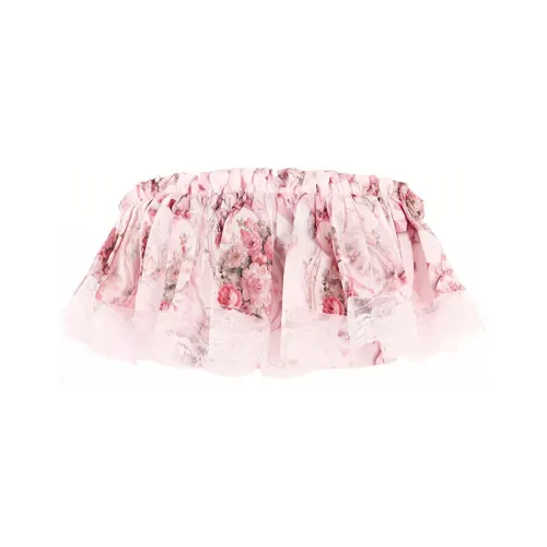 Selkie Коллекция SS24 Без бретелей Топ Женские Абрикос с Сердце Лента Принт