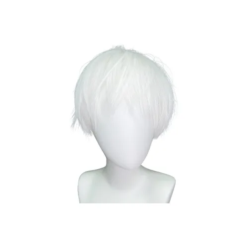 LIANXIANGKE Мужская парик Японский аниме Белый Универсальный Косплей Стильный Естественный Мужская парик Полный комплект