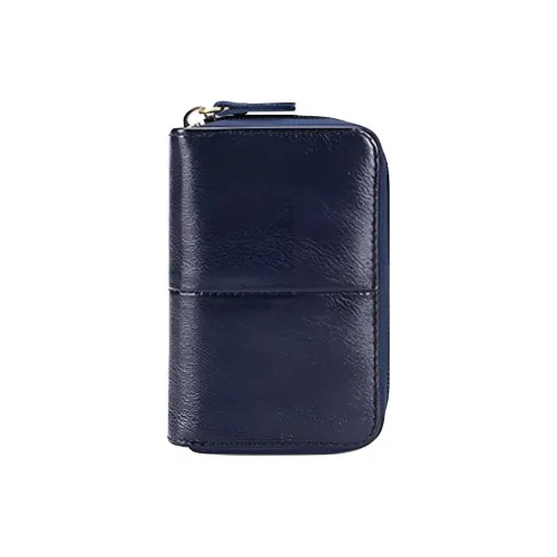 QIAJIAN Вощеная кожа Держатель для карт Унисекс Многоцветный