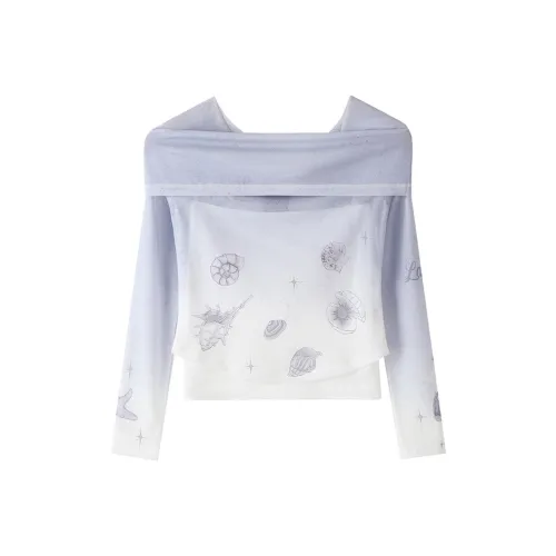 LAMLICKA Серый Фиолетовый Женские T-рубашки