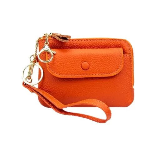 QIAJIAN Кошелек из натуральной коровьей кожи с монетами унисекс разноцветный