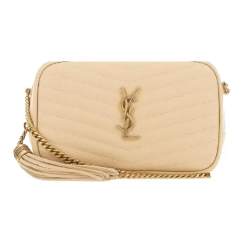 SAINT LAURENT LOU Телячья кожа Сумка через плечо Мини Женская Бежевая