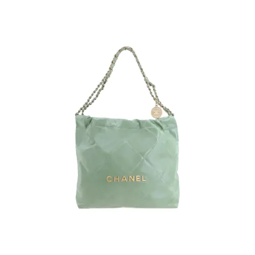 CHANEL 22Bag Яркий Телячья кожа Тоут Сумка Сумка для покупок Сумка Сумка через плечо Маленькая Женская Светло-зеленая