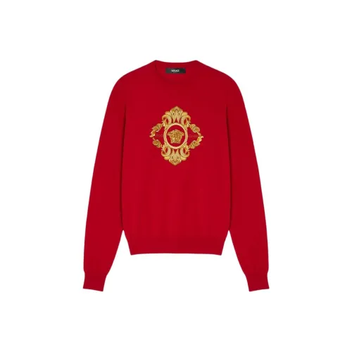 VERSACE Мужские Свитера Бордового Цвета