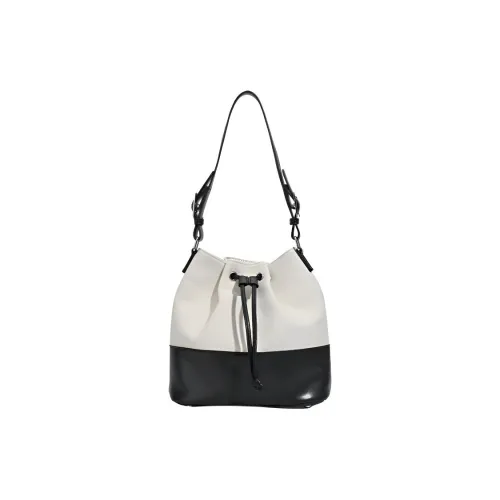 DIFFERENT FACES Canvas Сумка-ведро Плечевая сумка Женская Черно-белая