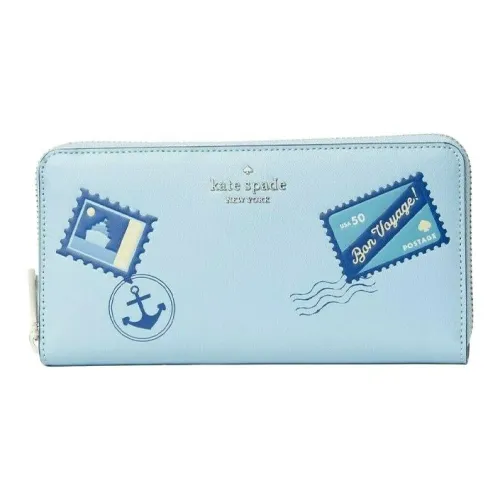 Kate Spade Кошелек из коровьей кожи женский небесно-синий морской синий