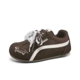 Коричневый, кружево, шнурки