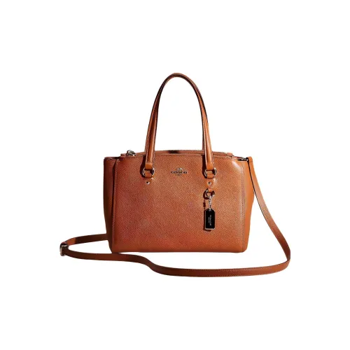 COACH Stanton Крестообразная текстура кожа Сумка через плечо Сумка через плечо Сумка среднего размера Женская Коричневая