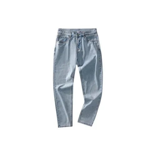 YULANGGONGWU Светло-синие мужские джинсы